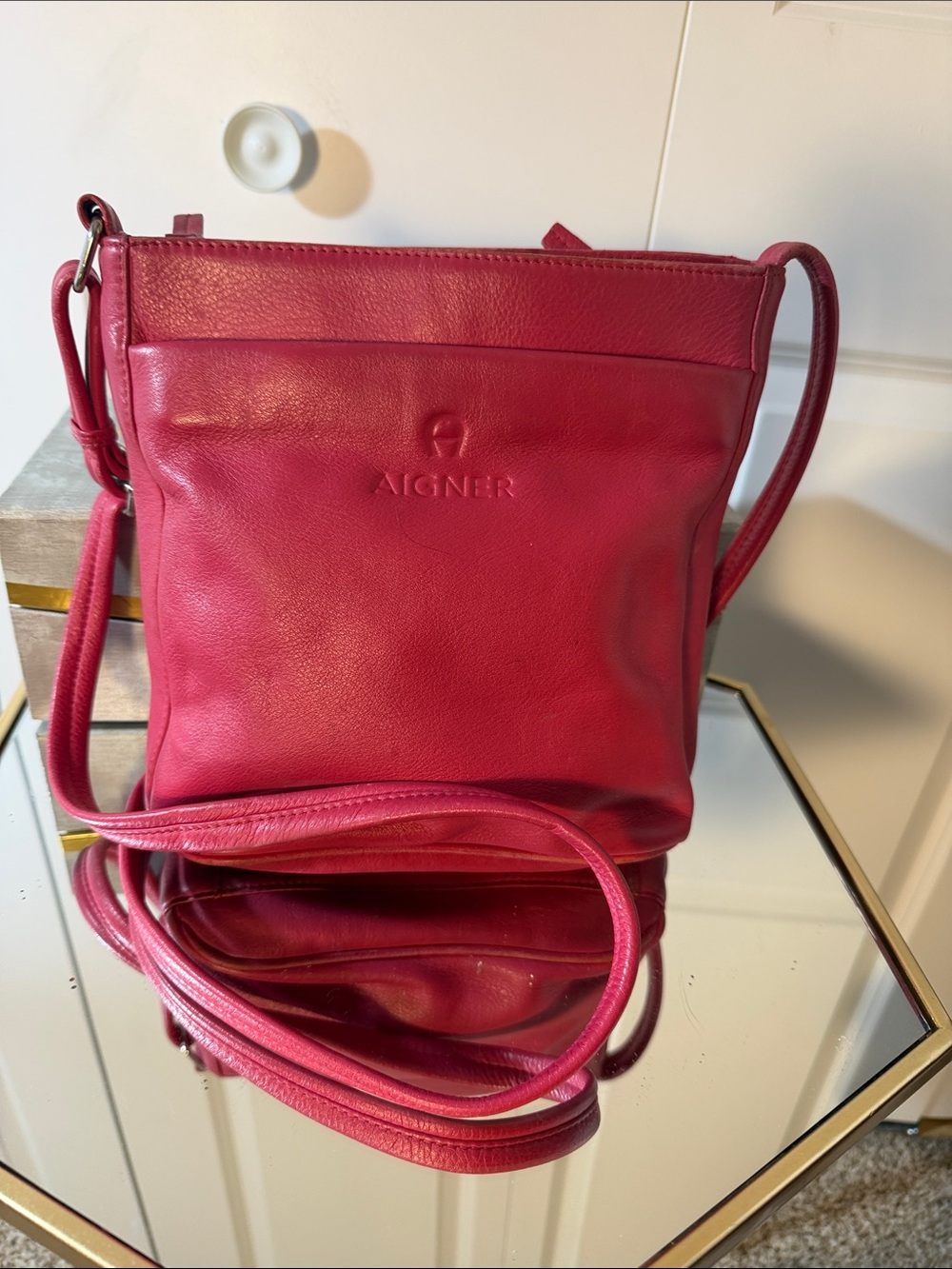 Etienne Aigner Pink Leather Crossbody Bag